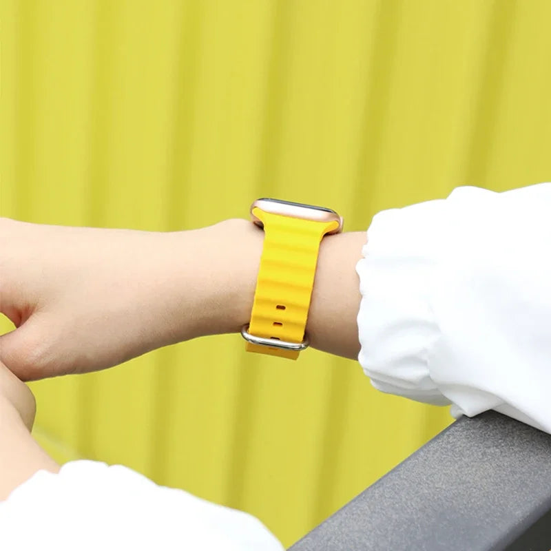 Ocean Strap for Apple Watch Ultra 2–3 SE | Silicone Sport Band 49–41mm