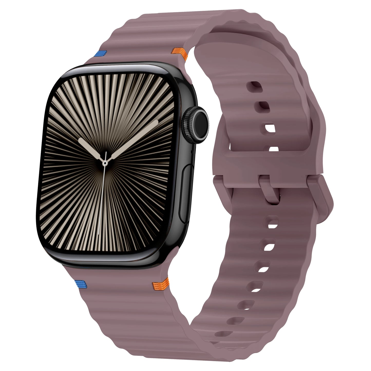 Wave Stitched Silicone Strap for Apple Watch Ultra 3/2 11 10 9 8 7 SE 49–41mm