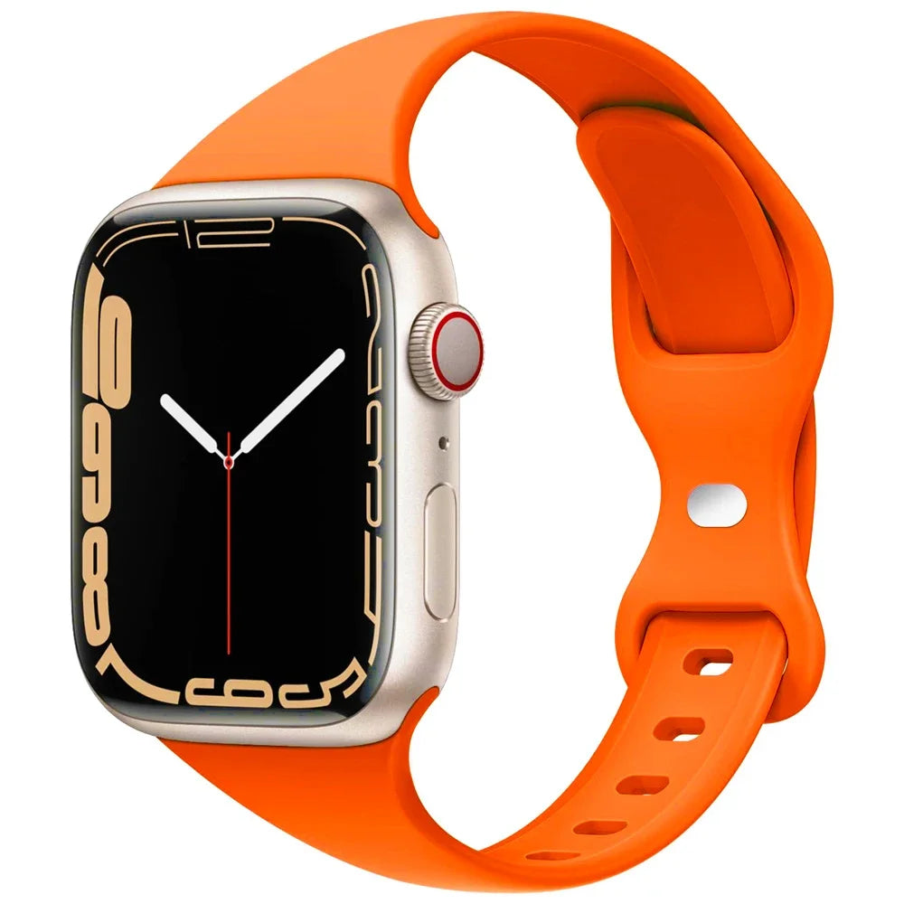 Slim Silicone Sport Strap for Apple Watch 38-49mm Series 3 to Ultra 2