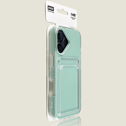 Candy Transparent Silicone + PC Card Slot Case for iPhone 15–17 Pro Max & 17 Air