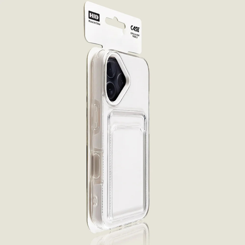 Candy Transparent Silicone + PC Card Slot Case for iPhone 15–17 Pro Max & 17 Air