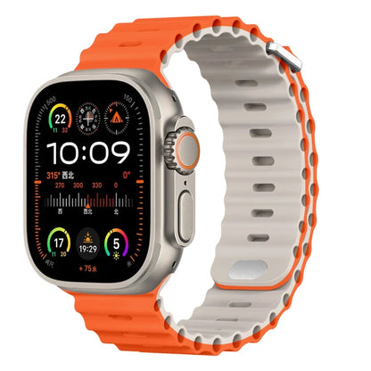 Ocean Silicone Strap for Apple Watch Ultra 3/2 & Series 11–4 SE Band
