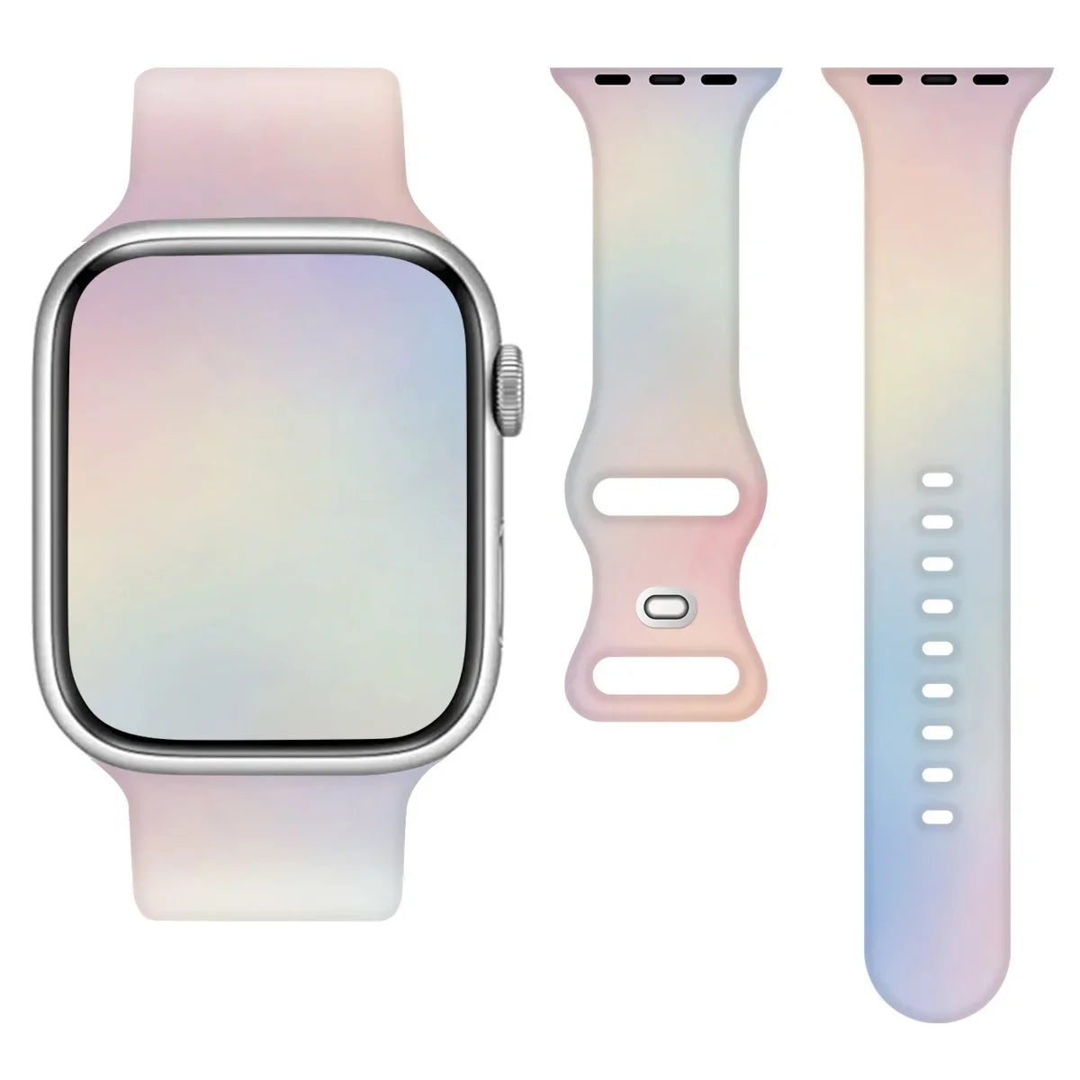 Aurora Silicone Strap for Apple Watch Ultra 49mm & Series 10–5, Sizes 46–38mm