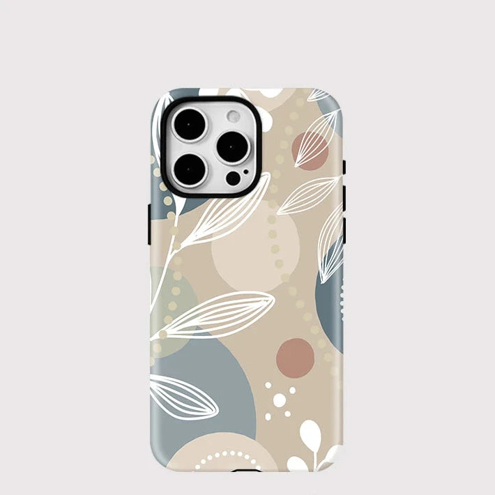 Leaves & Flower MagSafe Case for iPhone 16–11 | Magnetic Double-Layer Cover