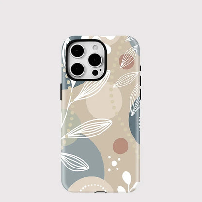 Leaves & Flower MagSafe Case for iPhone 16–11 | Magnetic Double-Layer Cover