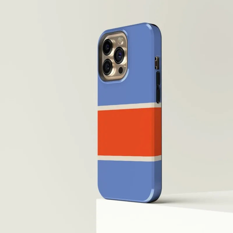 Striped Blue & Red Magnetic Phone Case for iPhone 16–11 Pro Max & Plus