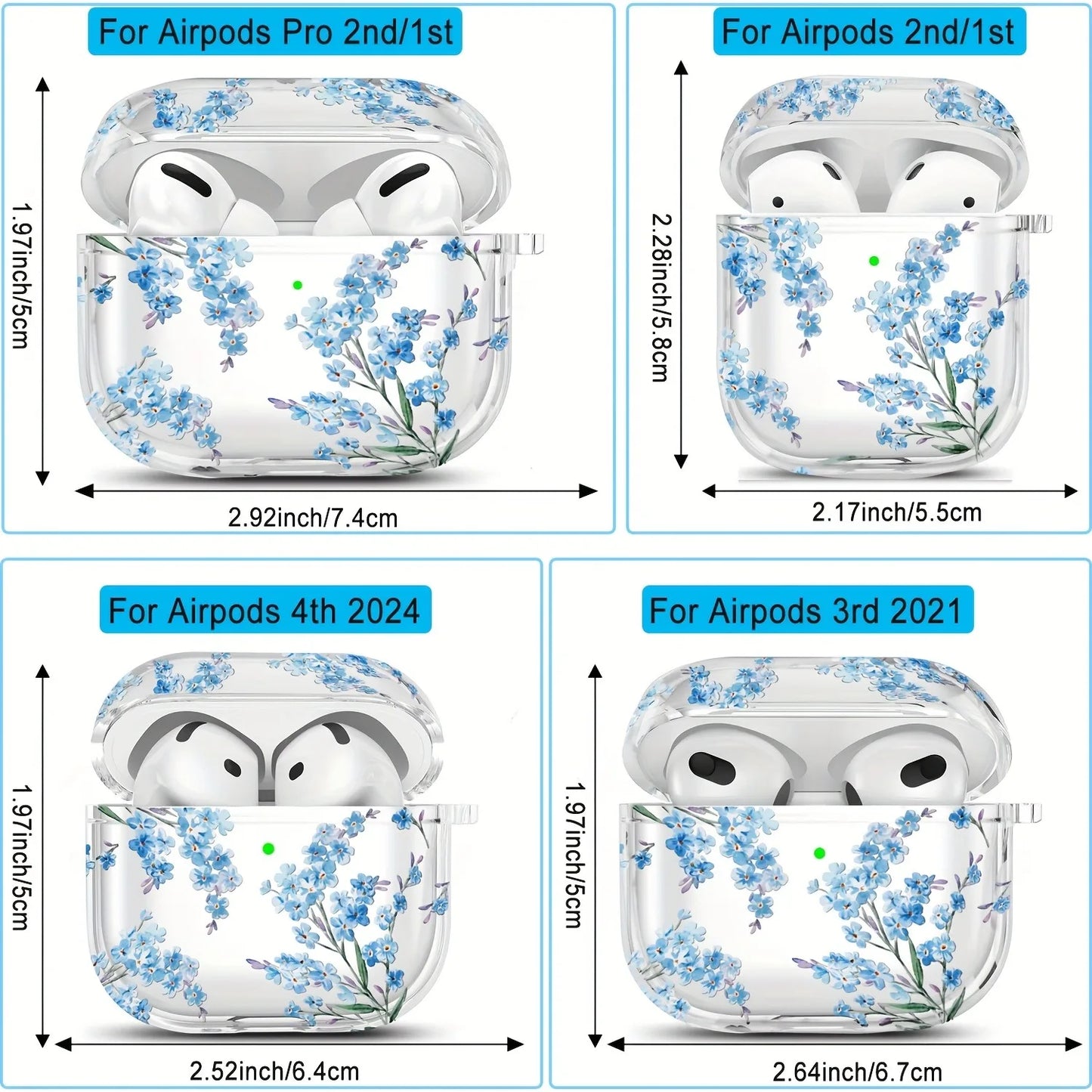 Lovely Floral TPU Soft Case for Apple AirPods 1–4 & Pro/Pro 2 Protective Cover