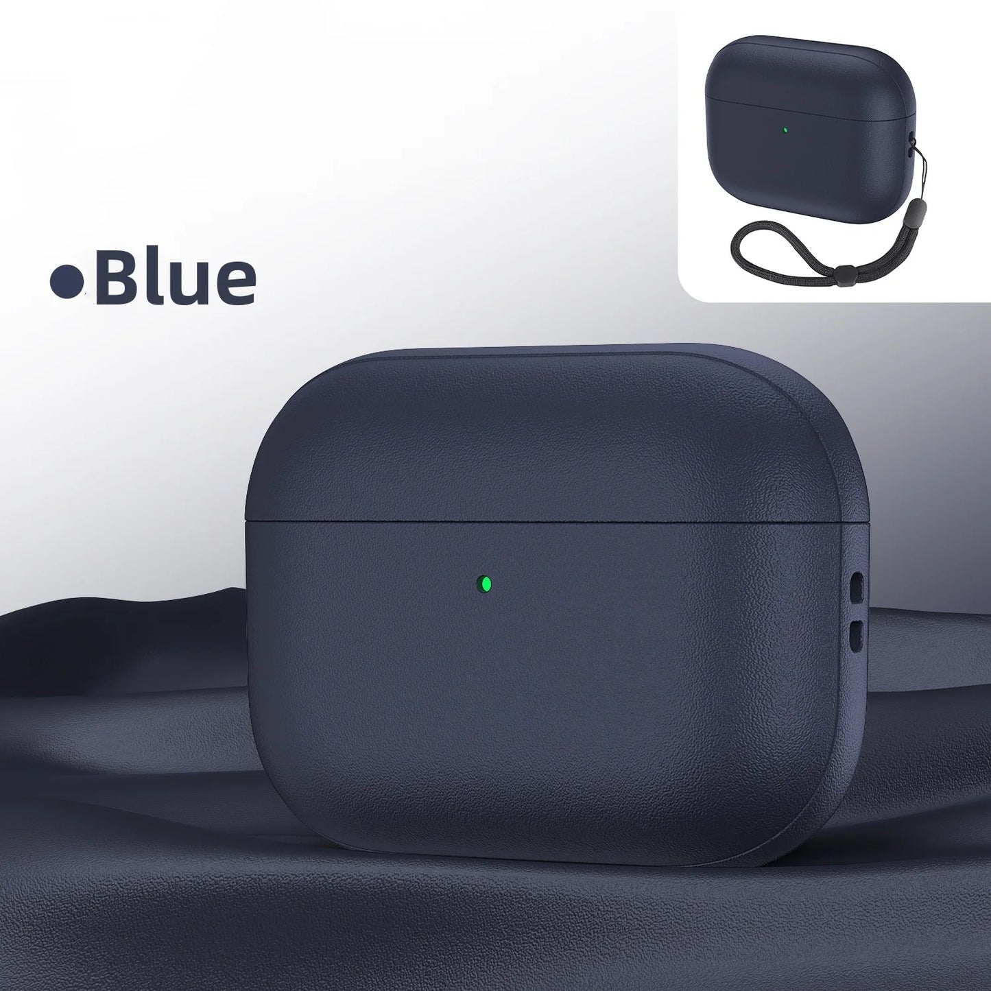 Leather Texture AirPods Pro 3 Case – Soft TPU Shockproof with Lanyard & Kit