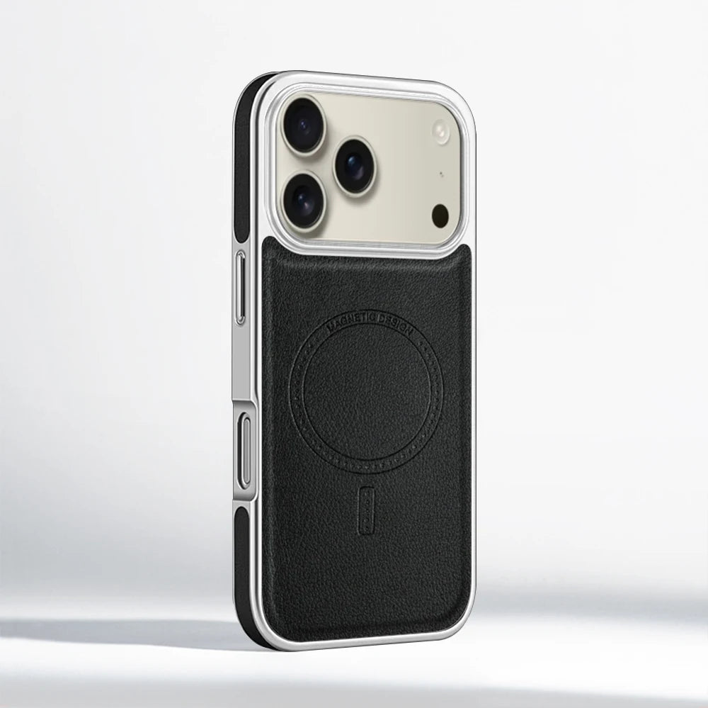 Luxury PU Leather MagSafe Case for iPhone 17–13 | Magnetic Shockproof Cover