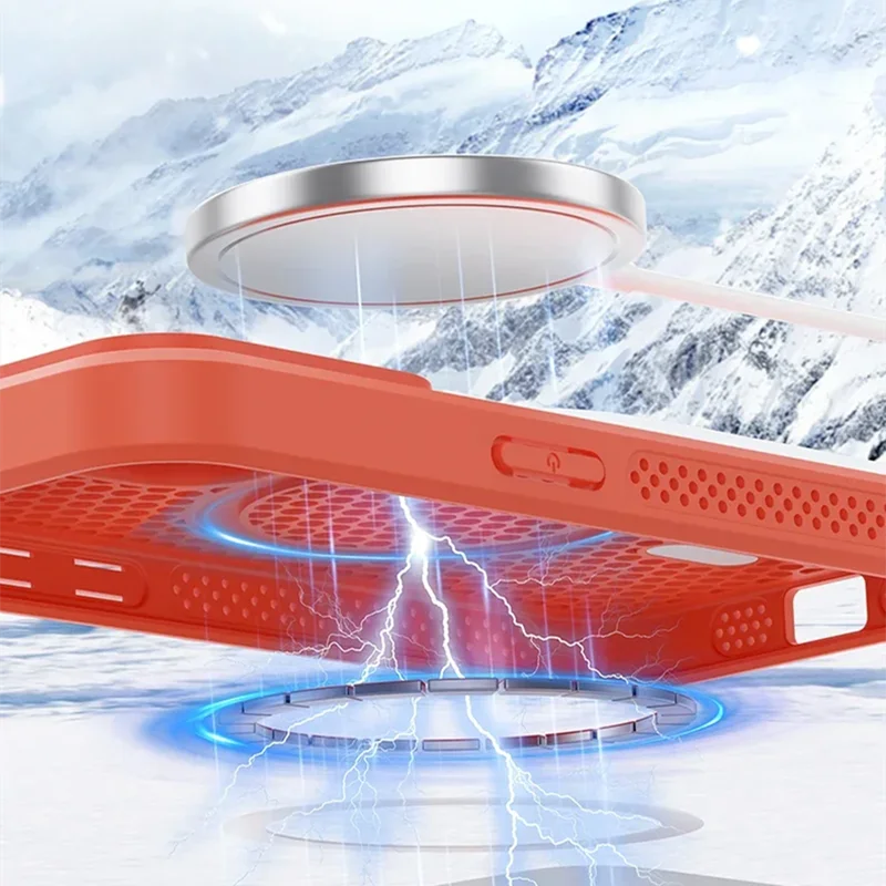 Cooling Magnetic Case for iPhone 16/15 Pro Max Plus – MagSafe Compatible
