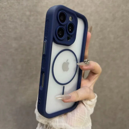 Trendy 2 in 1 Skin Feel MagSafe Phone Case for iPhone 15–17 Pro Max Plus Shockproof