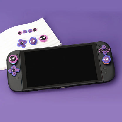 Purple Devil D-Pad & ABXY Key Stickers for Switch 2/OLED | Joy-Con Grip Set