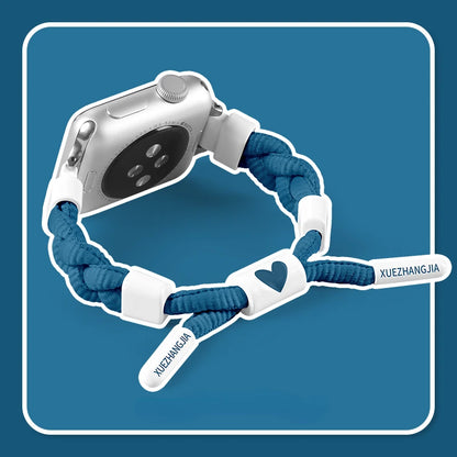 Nylon Woven Sport Strap for Apple Watch 38–45mm – Color Block Loop Band