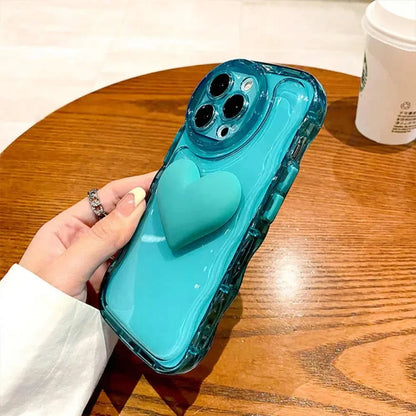 3D Heart Candy Color Airbag Case for iPhone 15 14 13 12 11 Pro Max Soft