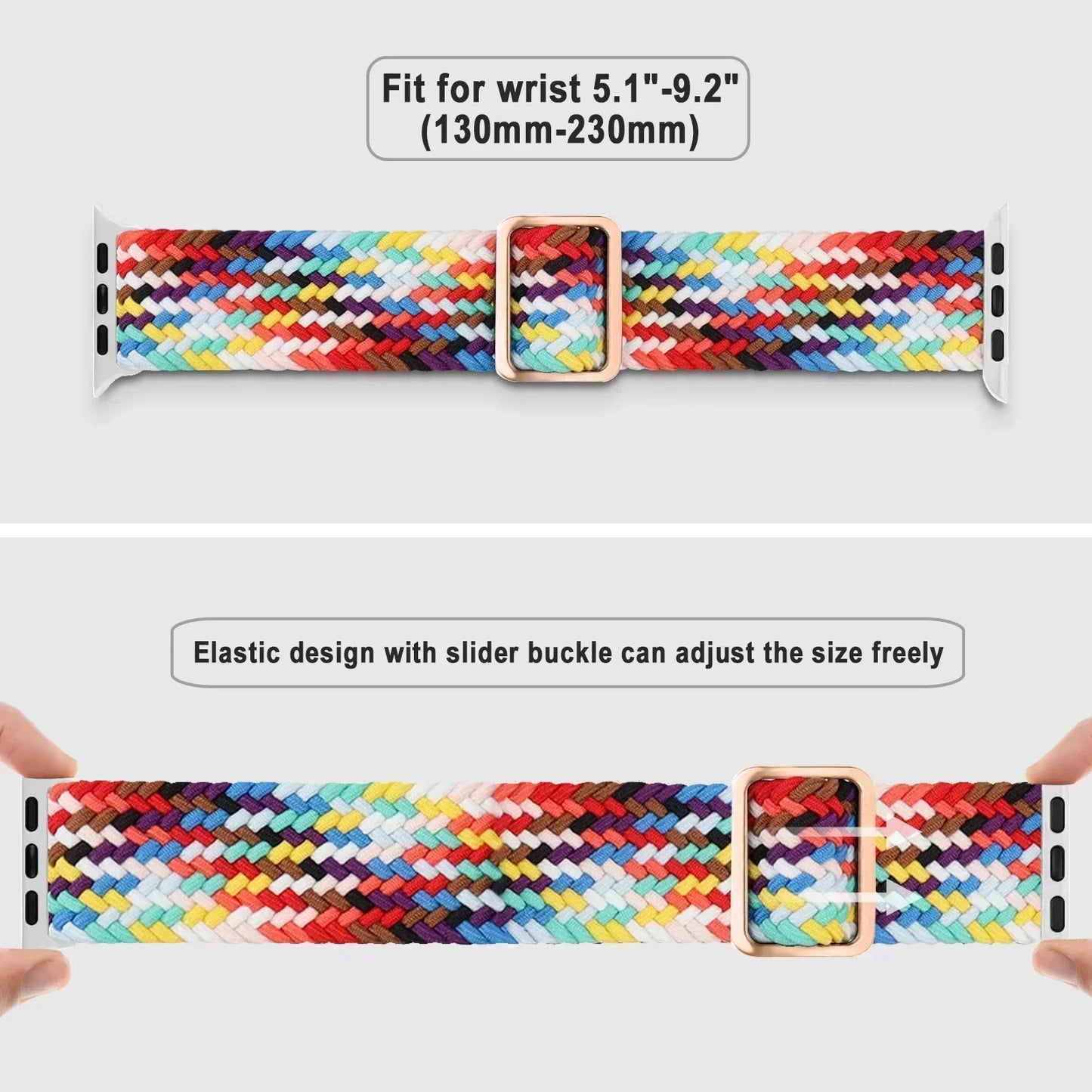 Braided Solo Loop for Apple Watch Ultra & Series 10–7 SE Elastic Band