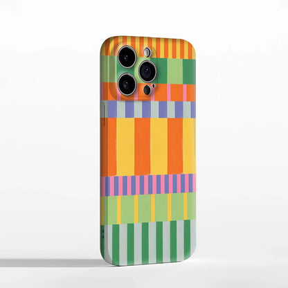 Colorful Geometric Patchwork Case for iPhone 17 16 15 14 13 12 Pro Max Plus