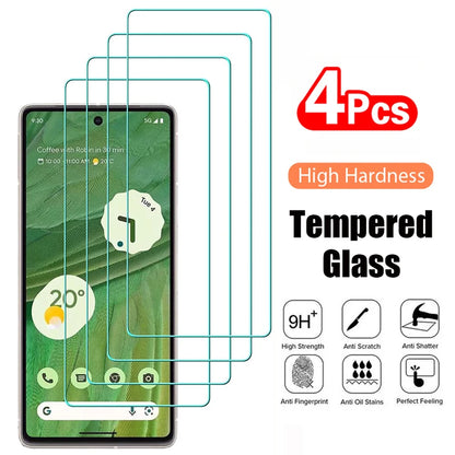 4PCS Tempered Glass Screen Protector for Google Pixel 9 8 7 6 5 4 XL 3 Series