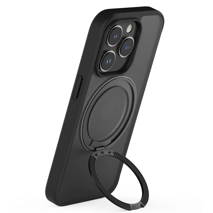 Magnetic TPU Frame Ring Stand Case for iPhone 15 14 13 Pro Max Plus