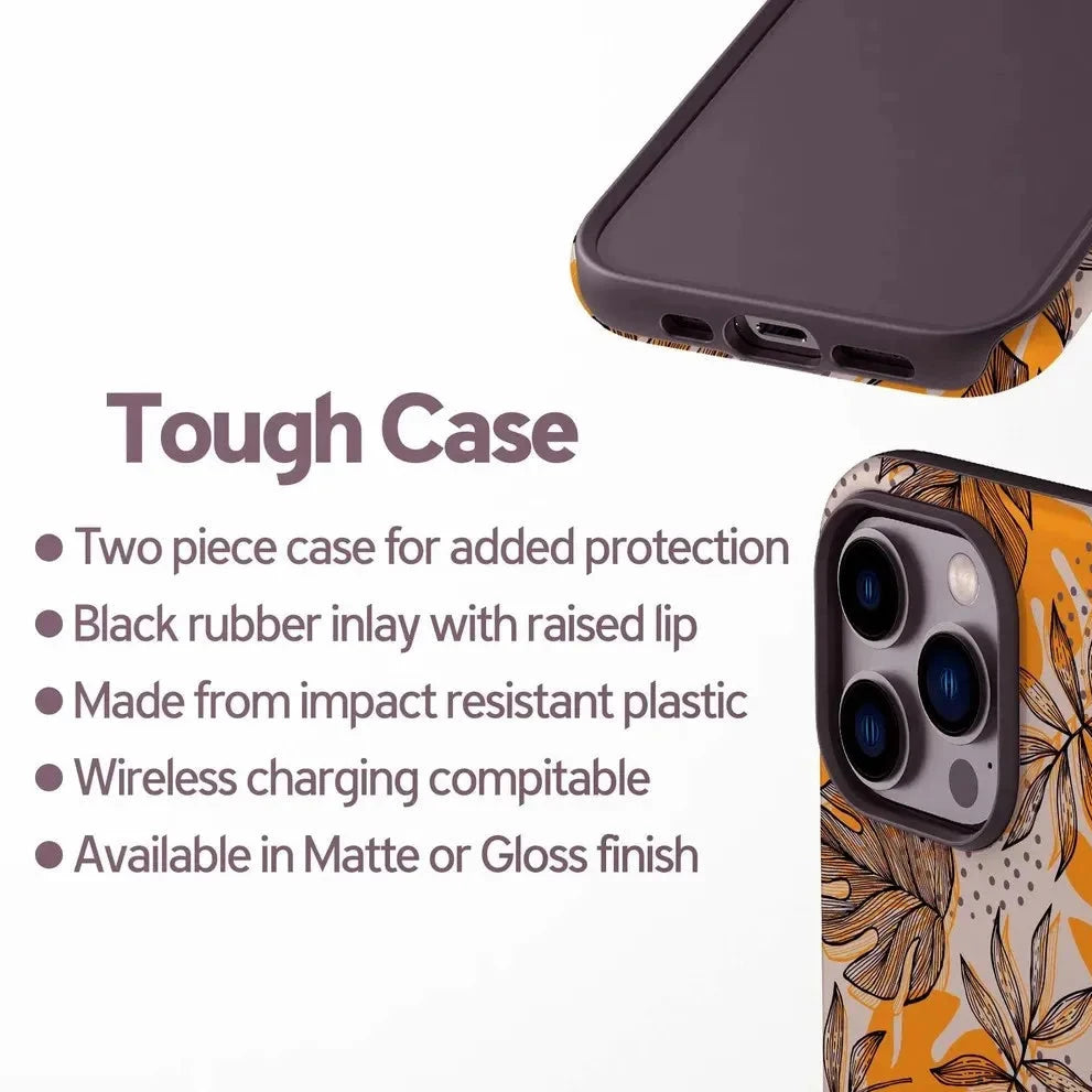 Luxury Yellow Leaf Pattern Case for iPhone 17–7 | Double-Layer Protective Cover