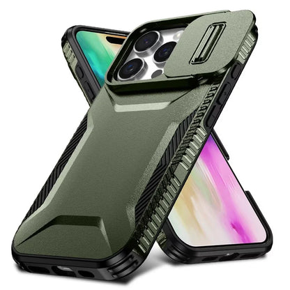 Military Grade Slide Camera Armor Case for iPhone 16 15 14 13 Pro Max