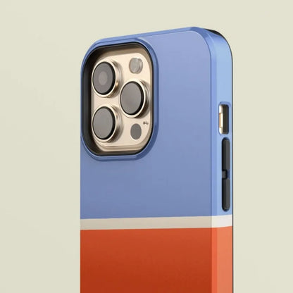 Striped Blue & Red Magnetic Phone Case for iPhone 16–11 Pro Max & Plus