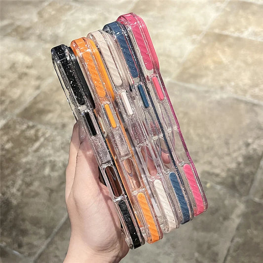 Double Color Bling Glitter MagSafe Case for iPhone 16 15 14 Pro Max Cover