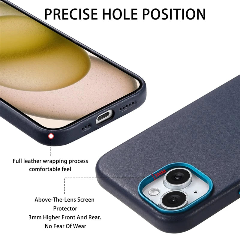 Magnetic MagSafe Leather Case for iPhone 14/13 Pro Max/Plus