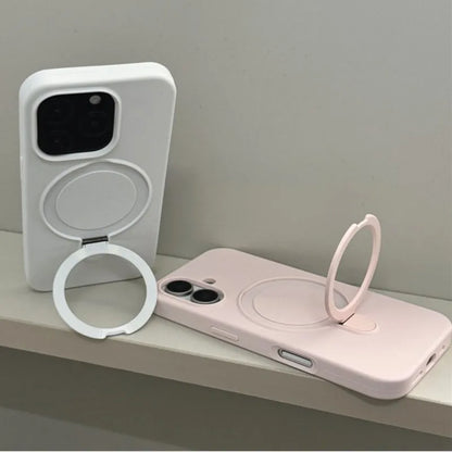 Luxury Magnetic Liquid Silicone Stand Case for iPhone 14 Plus/13/12 Pro Max