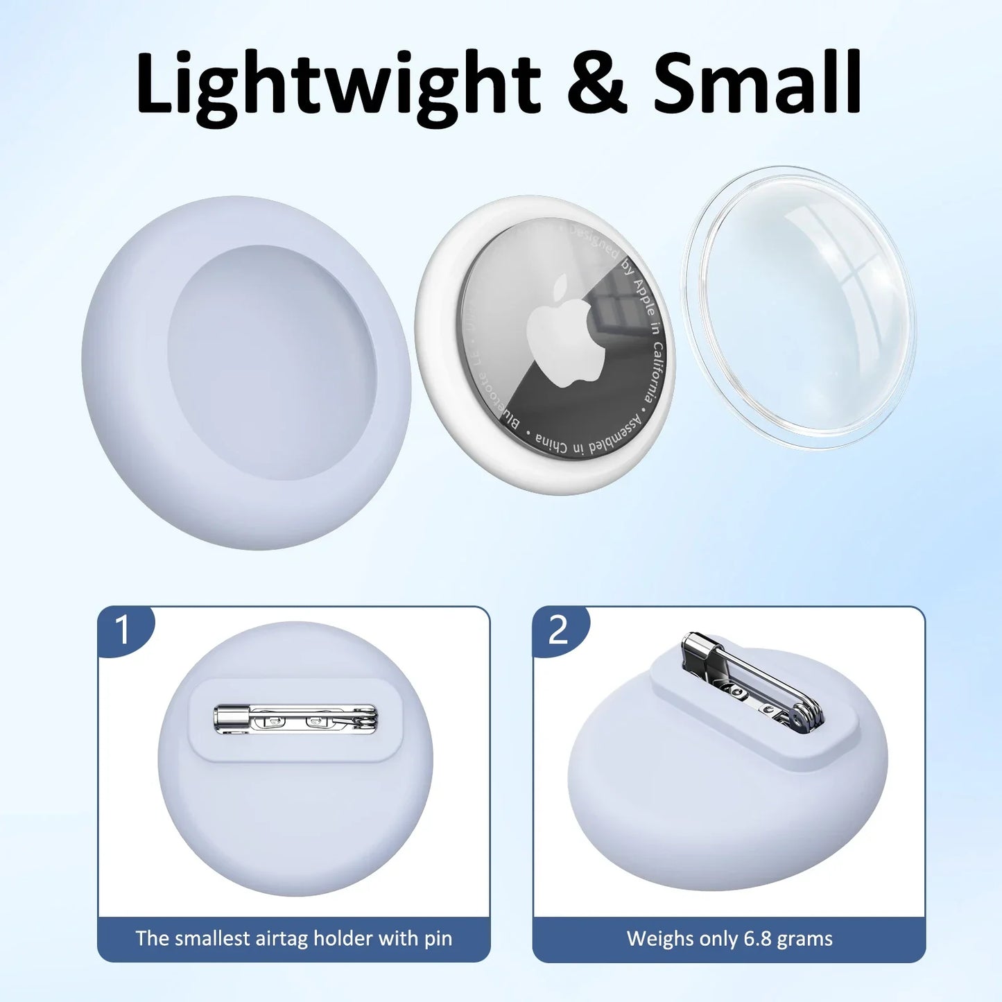 Full Cover Safety Pin Case for Apple AirTag – Waterproof 360° Shell