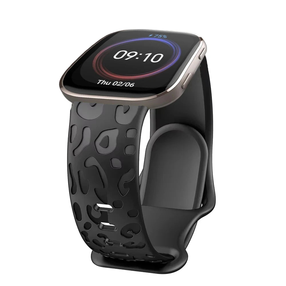 20mm Engraved Leopard Silicone Strap for Amazfit GTS 3/4 Mini BIP Smartwatch