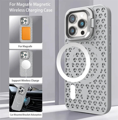 MagSafe Mesh Cooling Case for iPhone 11–15 Pro Max – Soft & Magnetic