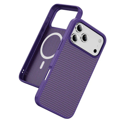 Carbon Fiber Magnetic Case for iPhone 17–12 | Hard PC Protective Cover