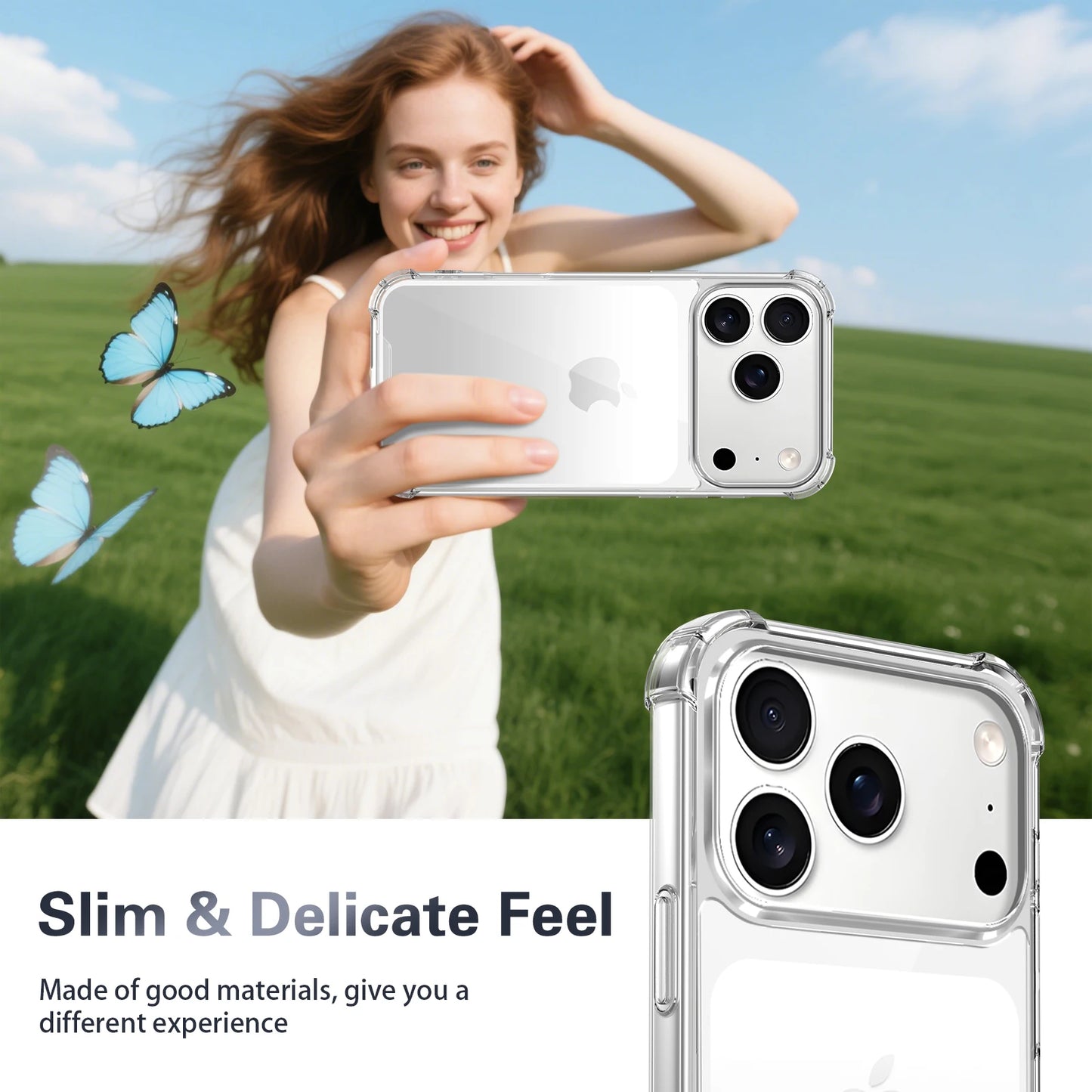 Luxury Transparent Anti-Shock Case for iPhone 17/16/15 Pro Max Air Cover