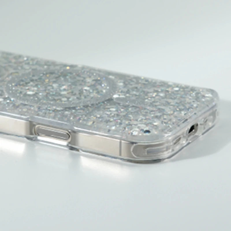 Glitter Foil MagSafe Case for iPhone 15/16 Pro Max – Shockproof Cover