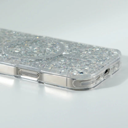 Glitter Foil MagSafe Case for iPhone 15/16 Pro Max – Shockproof Cover