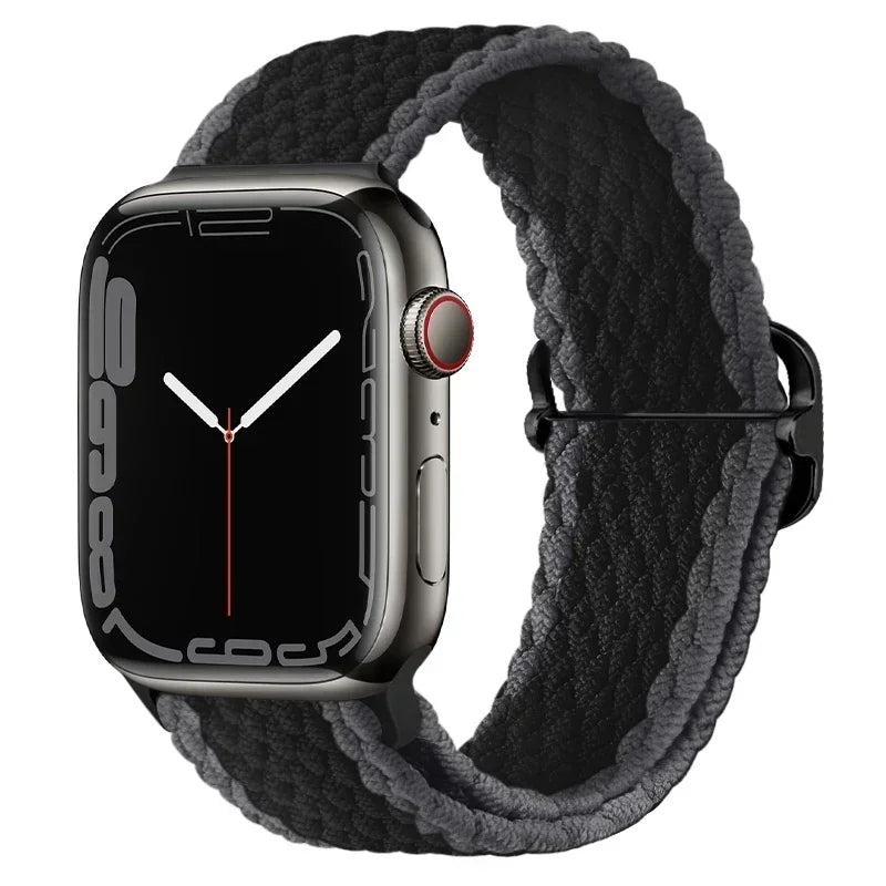 Braided Solo Loop for Apple Watch Ultra & Series 10–7 SE Elastic Band