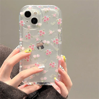 Quicksand Pink Flower Stand Case for iPhone 16 15 14 13 12 11 Pro Max