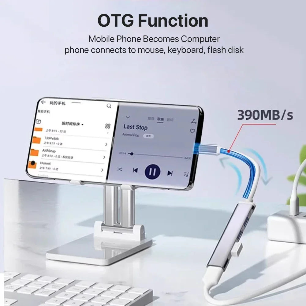 4-in-1 USB-C Docking Station HUB for Xiaomi Lenovo MacBook Pro with OTG