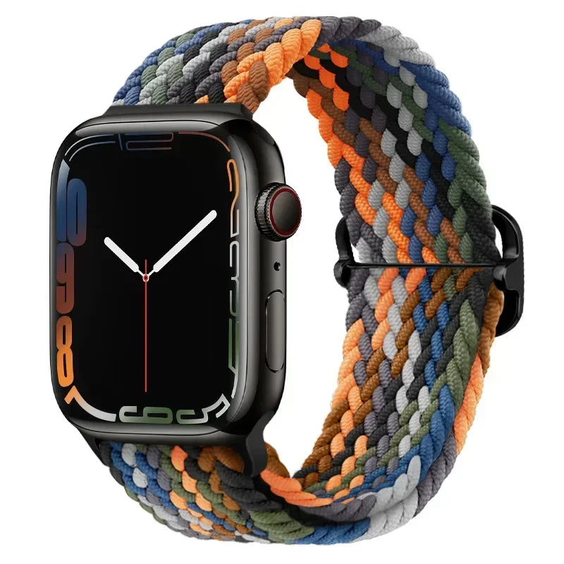 Braided Nylon Strap for Apple Watch Ultra 2/Series 10–4 Adjustable Band