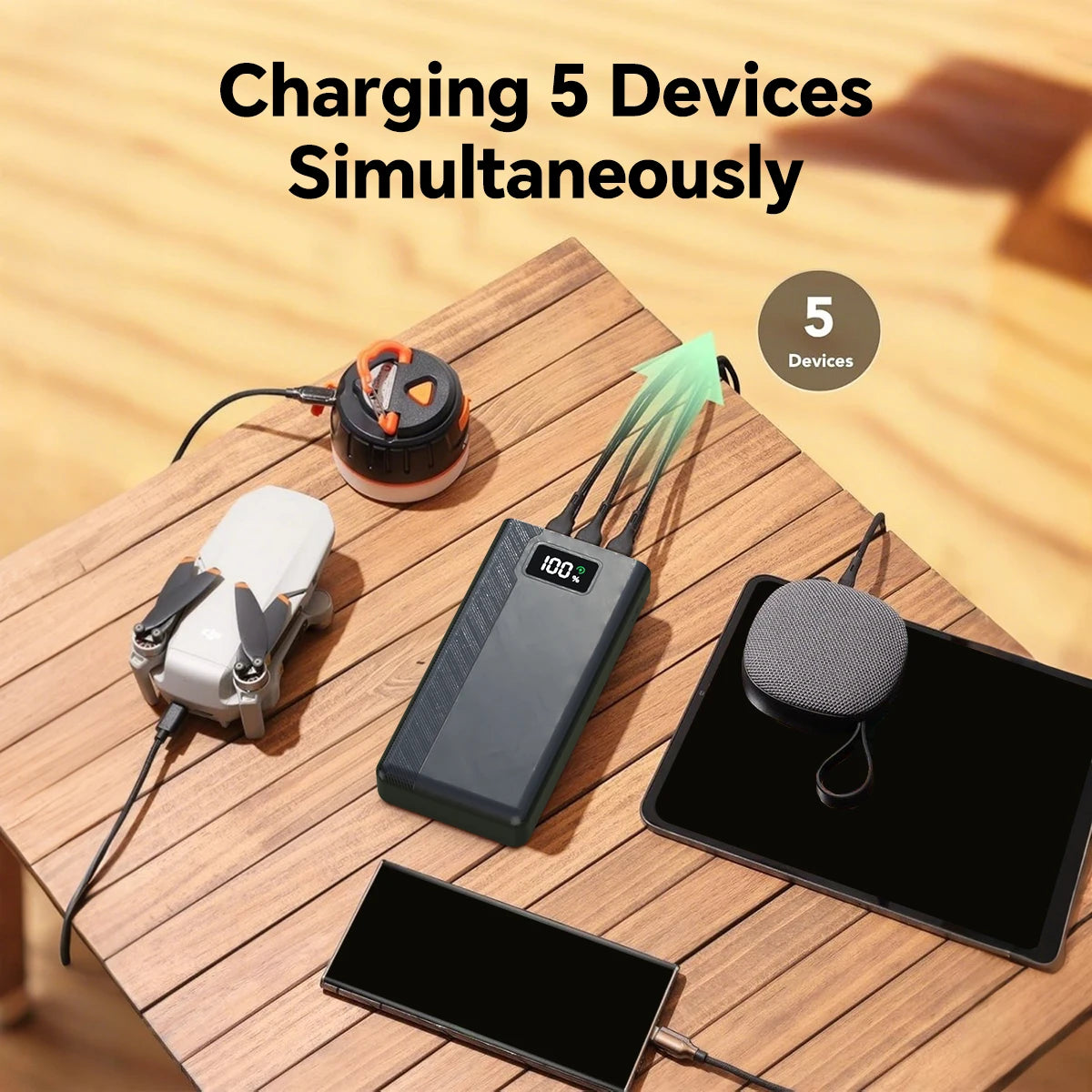 40000mAh Large Capacity Power Bank with LED Display, 4 Outputs & 3 Inputs