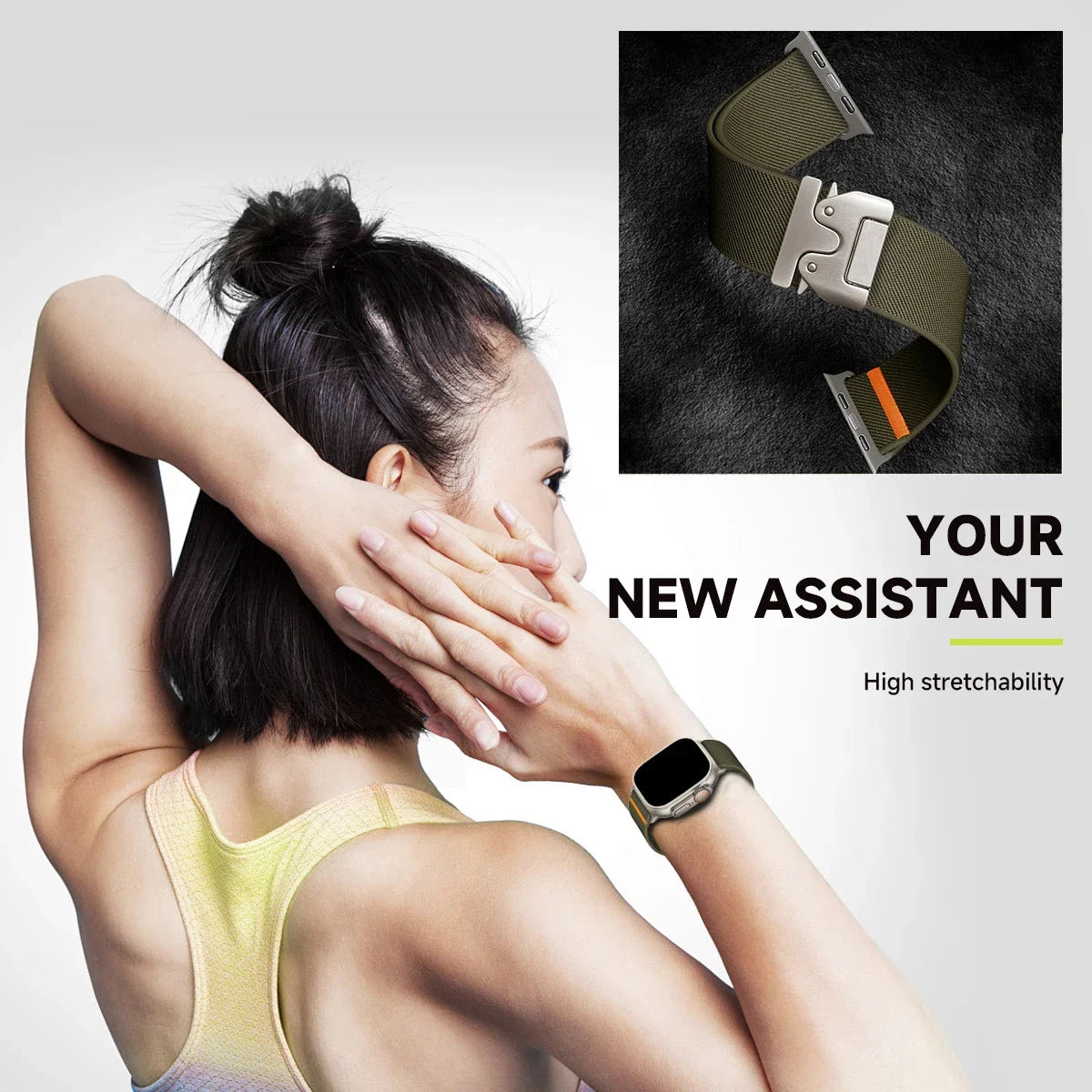 Braided Nylon Strap for Apple Watch Ultra 2/Series 10–6, SE (41–49mm)