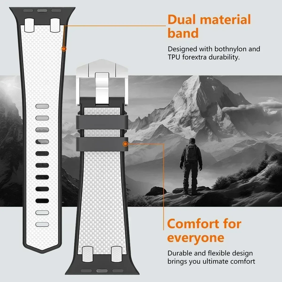 Carbon Fiber Silicone Strap for Apple Watch Ultra 2 49mm Series 9 8 7 6 SE