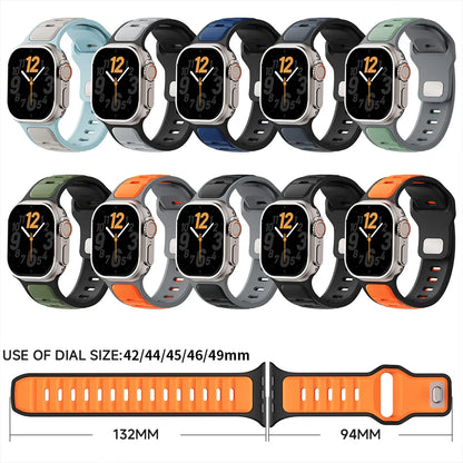 Silicone Sports Band for Apple Watch Ultra 2/Series 11–4 Adjustable Strap
