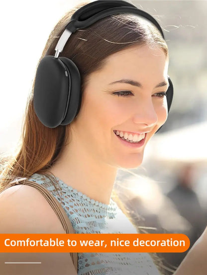 4-in-1 AirPods Max Case, Silicone & TPU Clear Cover with Shockproof Ear Pads & Headband