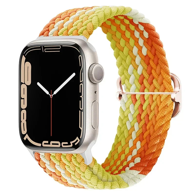 Braided Nylon Strap for Apple Watch Ultra 2/Series 10–4 Adjustable Band
