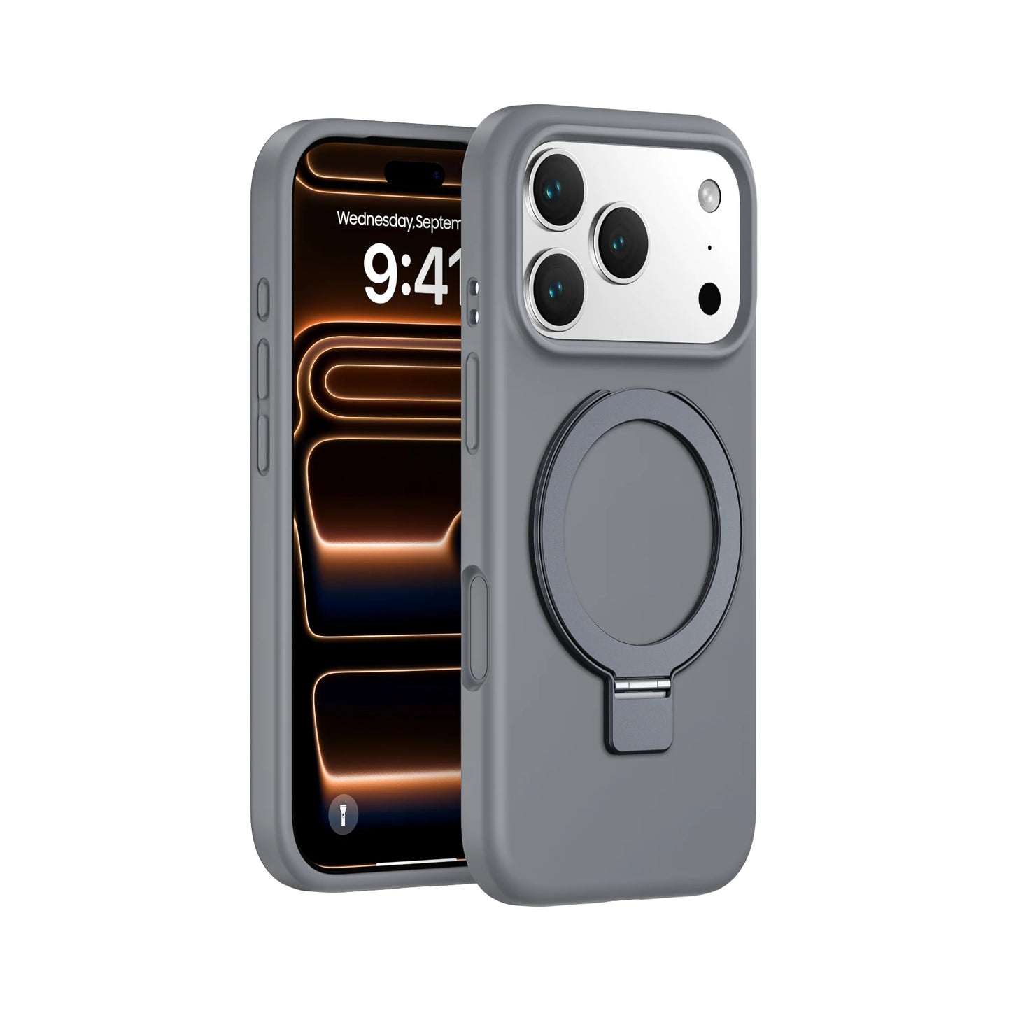 Magnetic Liquid Silicone Stand Case for iPhone 17 16 15 14 13 12 Pro Max Plus