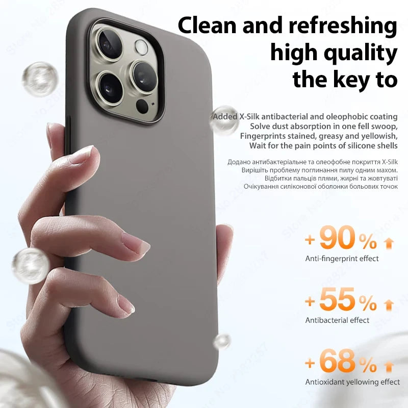 Liquid Silicone Shockproof Case for iPhone 16 Pro Max Plus Soft Cover