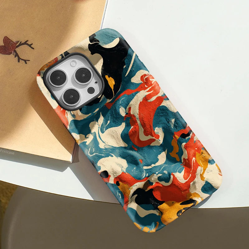 Art Painting MagSafe Case for iPhone 11–16 Pro Max | Matte Silicone Cover