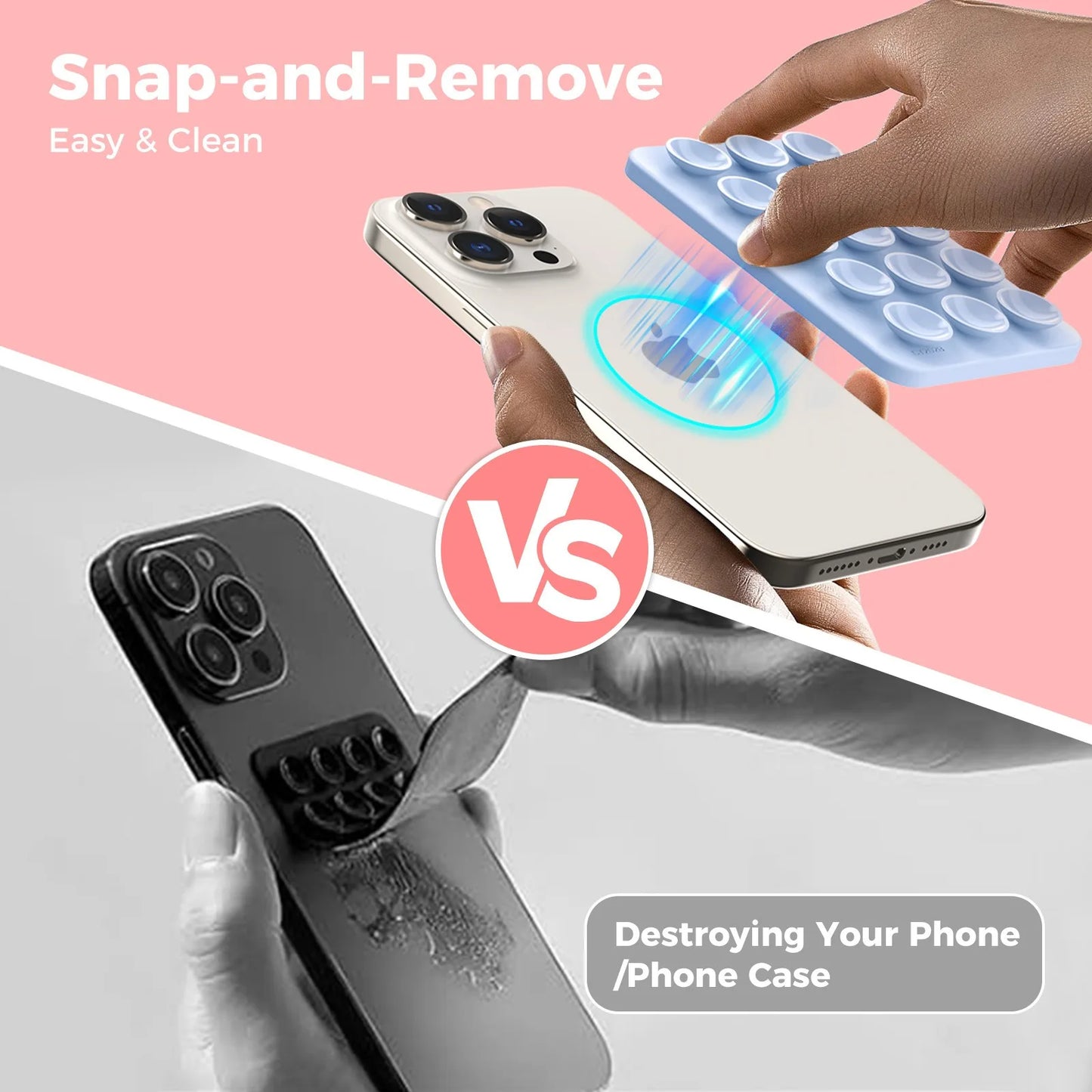 Magnetic Silicone Suction Card Holder Pad for Phone – Adhesive Rubber Mount