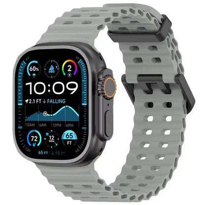 Ocean Silicone Strap for Apple Watch Ultra 3/2 & Series 11–6 SE Band
